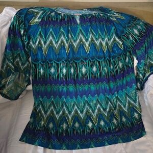 Cato's Women's Multicolor Patterned Dress Top 26/28